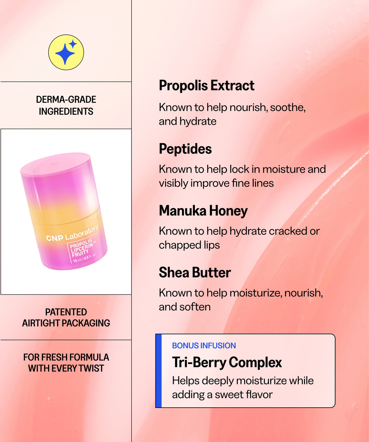 Propolis Lipcerin™ - Honey Lip Balm Fruity (Berry Flavor)