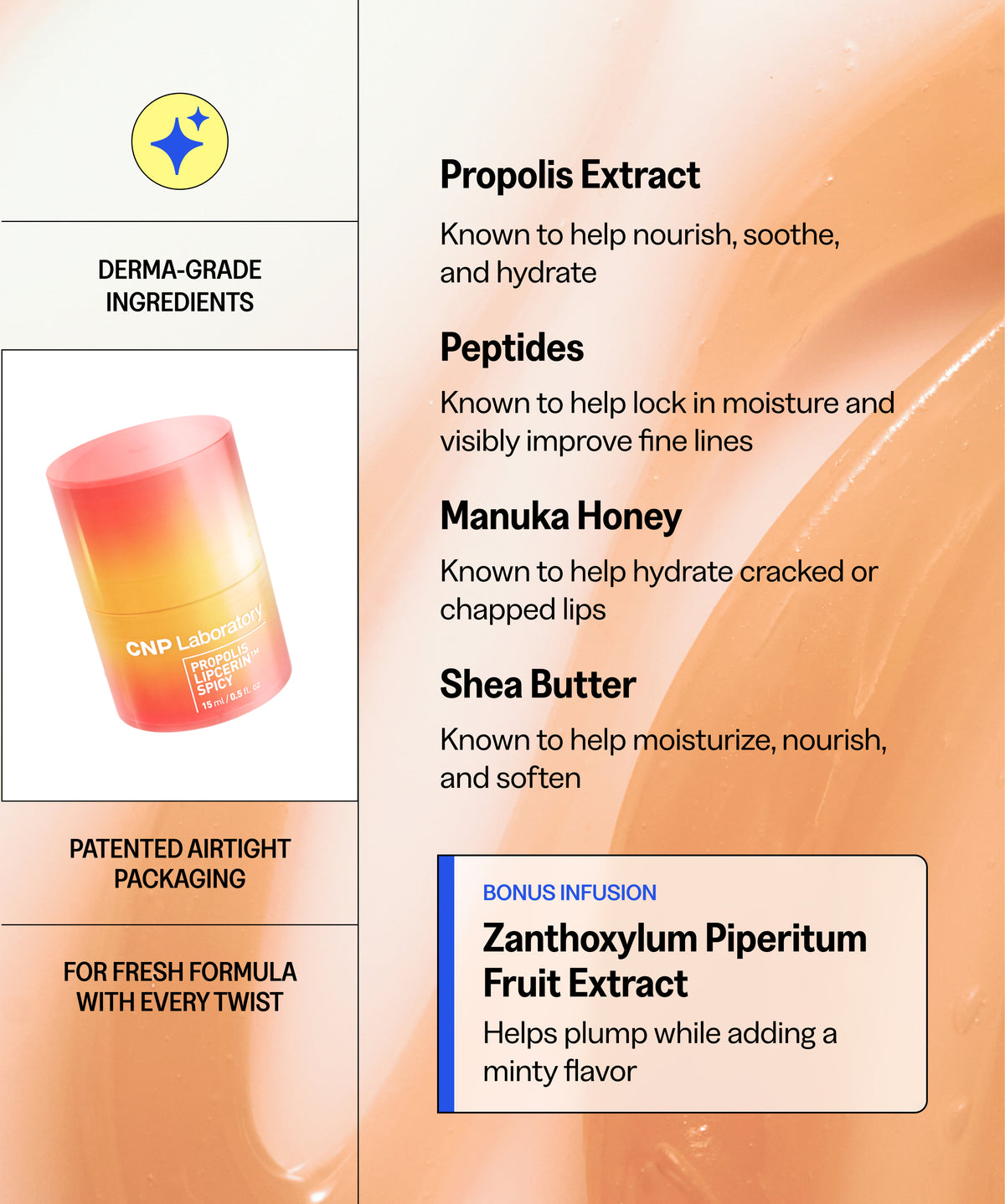 Propolis Lipcerin™ - Honey Lip Plumper Spicy (Mint Flavor)