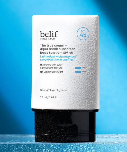 belif Aqua Bomb Sunscreen SPF 45 Editorial