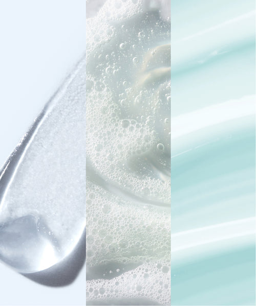 belif Jelly Skin bundle silo: Aqua Bomb Eye Gel, Jelly Cleanser and Aqua BombTexture