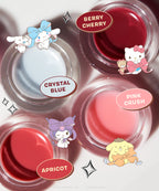 Close-up of The Crème Shop Hello Kitty and Friends Gloss Jelly Tinted Peptide Lip Glaze in a sleek jars with Hello Kitty and Friends design, perfect for K-beauty lovers.