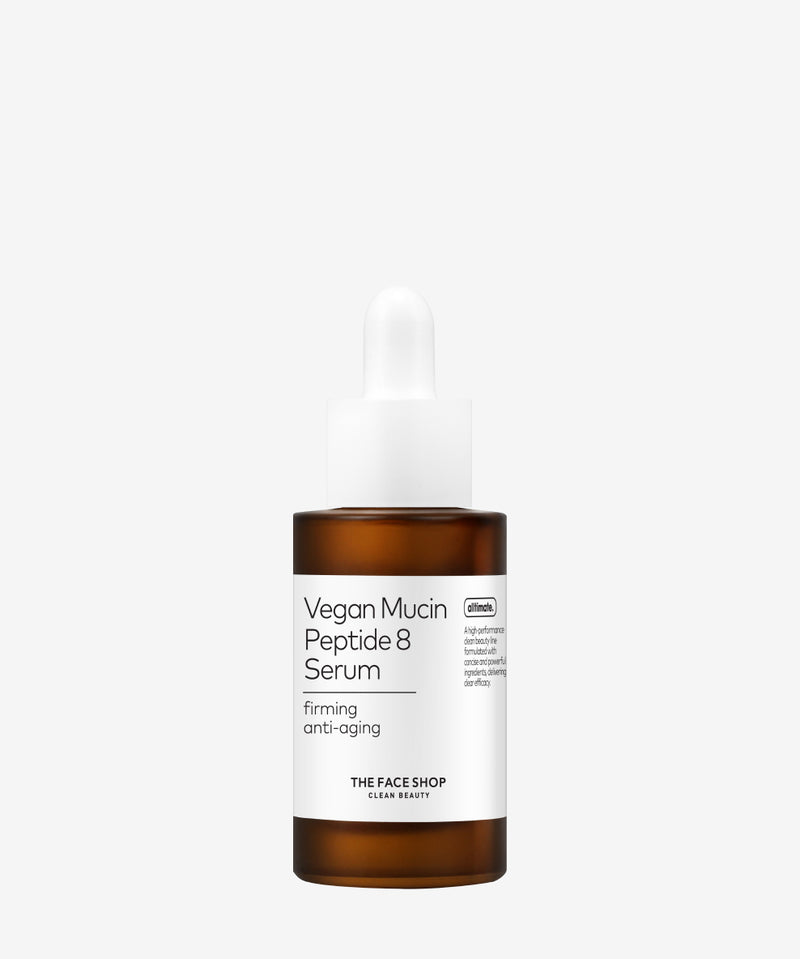 THE FACE SHOP Alltimate Vegan Mucin Peptide 8 Serum – Vegan K-Beauty Anti-Aging Serum with Plant-Derived Mucin and 8-Peptide Complex.