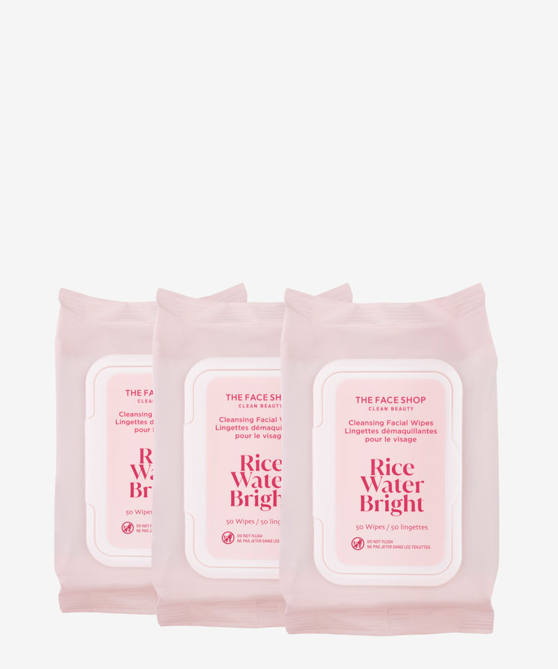 THE FACE SHOP Rice Water Bright Multi 3-Pack – K-Beauty Cleansing Foam Duo with Rice Water Extract.