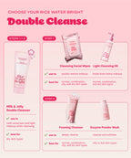 Rice Water Bright Milk & Jelly Double Cleanser