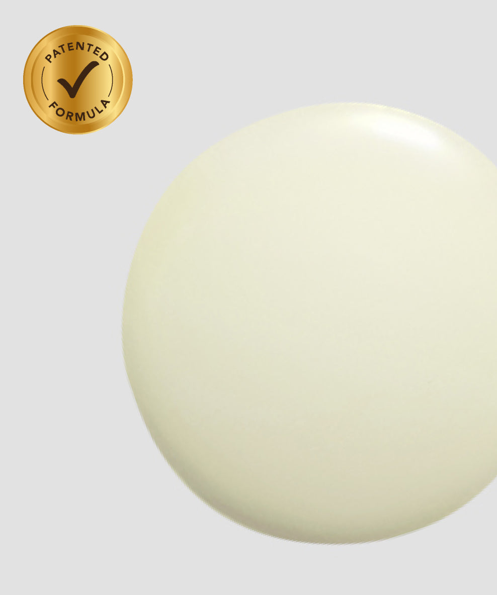 A texture shot of Reverse Activator Retinol Wrinkle Serum with a gold seal in top right corner ''Patented Formula''