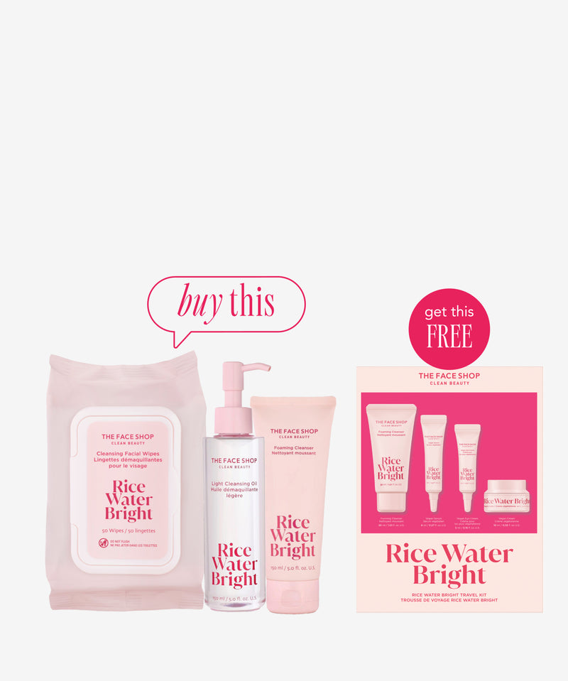 Rice Water Bright Ultimate Makeup Removal Trio + FREE Travel Kit