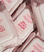 Close-up of THE FACE SHOP Rice Water Bright Cleansing Facial Wipes – Infused with Rice Water and Rice Bran Oil for Gentle Cleansing
