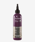 A purple and silver bottle of Dr. Groot Scalp Revitalizing Solution Miracle in Shower Treatment with black cap