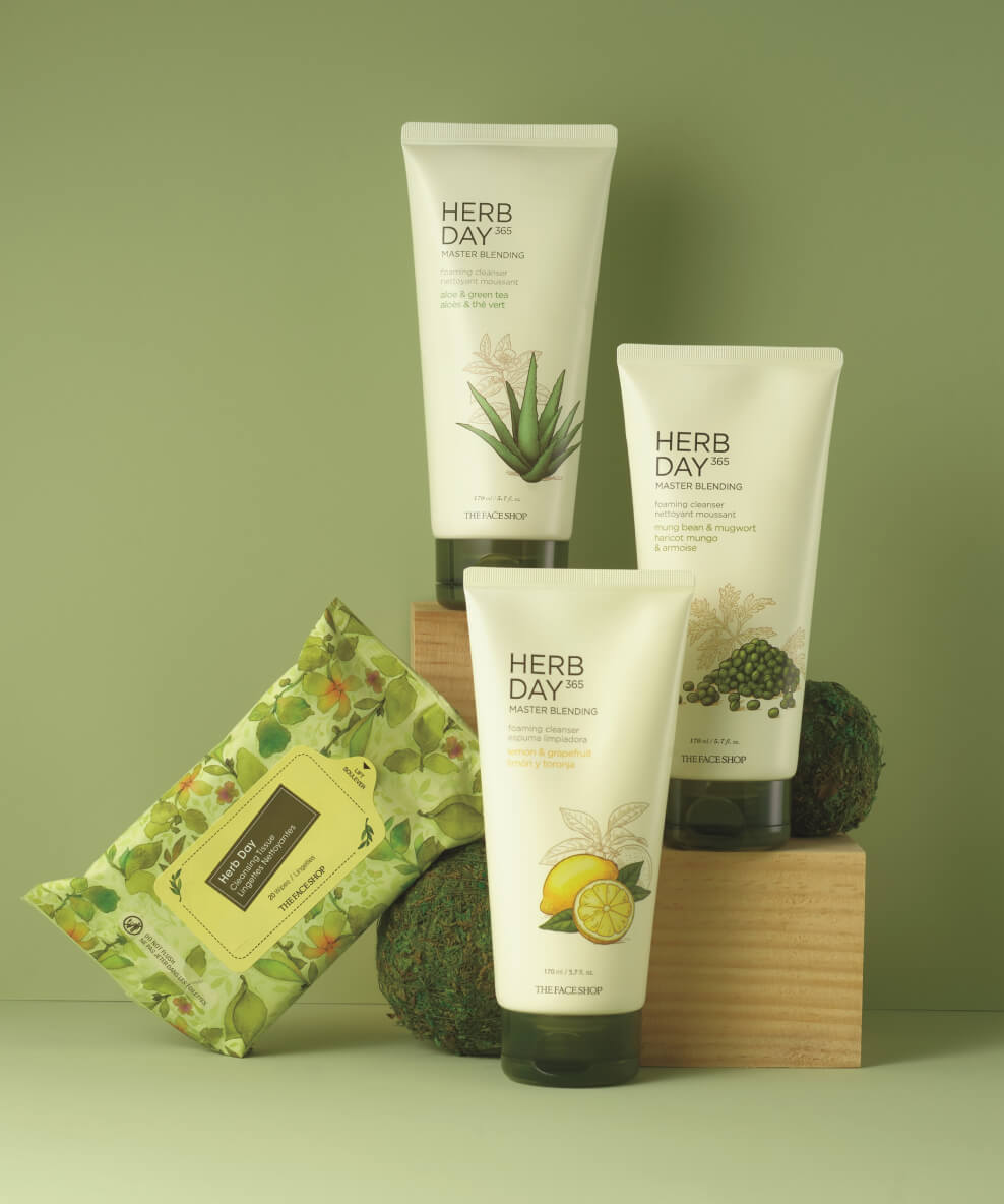 Herb Day Cleansing Wipes and Cleanser Colleciton