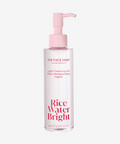 THE FACE SHOP Rice Water Bright Light Facial Cleansing Oil – Lightweight, Vegan K-Beauty Makeup Remover in a Sleek Pump Bottle
