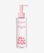 THE FACE SHOP Rice Water Bright Light Facial Cleansing Oil – Lightweight, Vegan K-Beauty Makeup Remover in a Sleek Pump Bottle