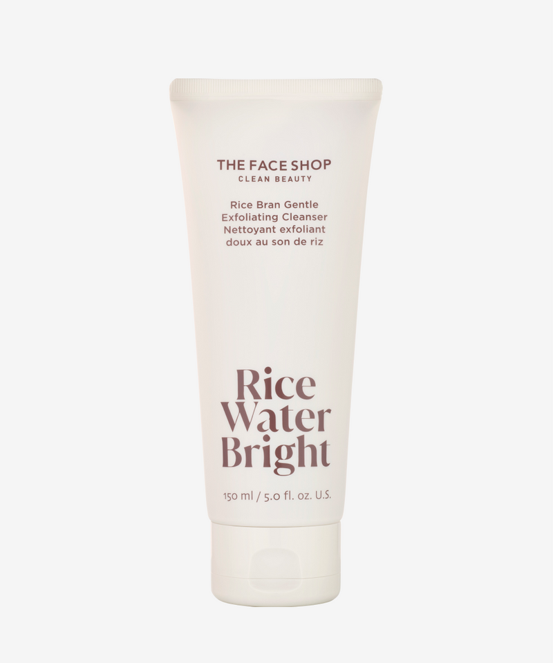 The Face Shop Rice Water Bright Rice Bran Gentle Exfoliating Cleanser – Vegan Daily Facial Scrub with Rice Bran Oil & Silica.