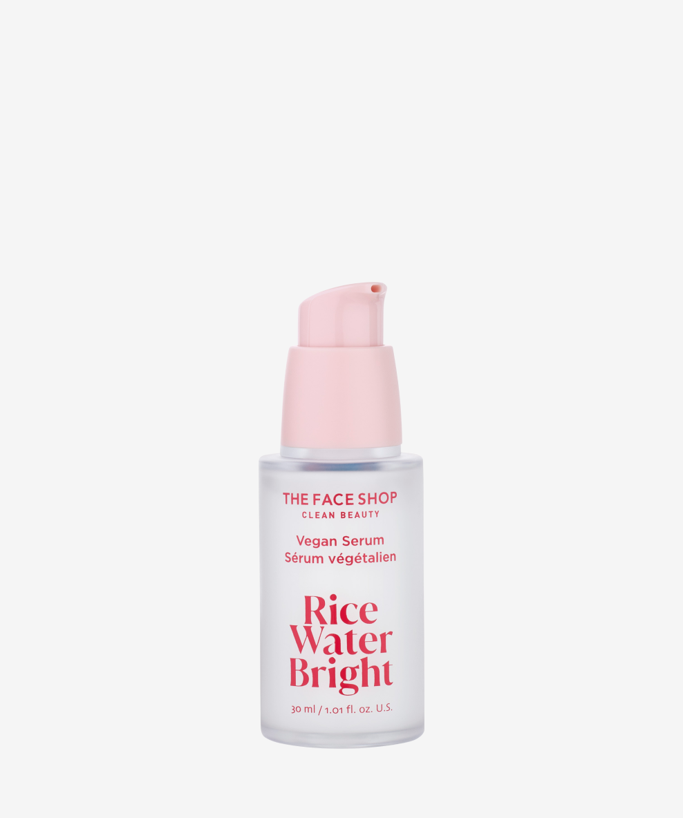The Face Shop Rice Water Bright Vegan Serum - Lightweight, Quick-Absorbing Formula with Fermented Rice Water, Hyaluronic Acid, and Niacinamide.