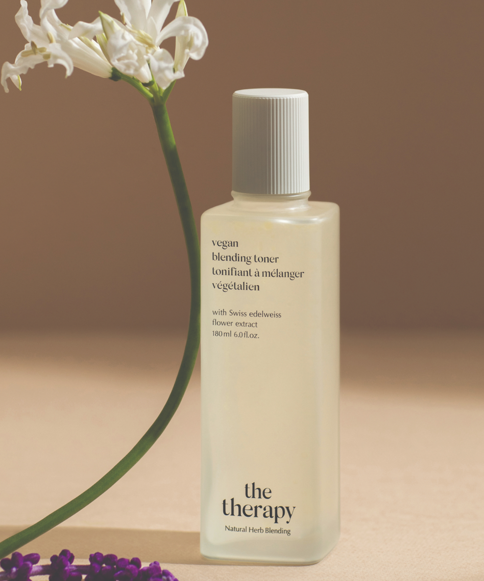 An image of The Therapy Vegan Blending Toner bottle, showing its twist off cap.